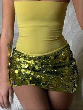 Guizio Sequin Mini Skirt